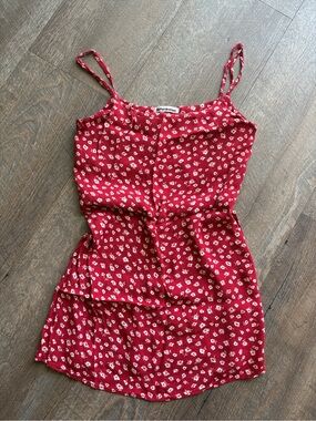 Reformation Red Floral Mini Dress - Size 4